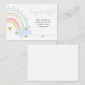 Pastel Rainbow Diaper Raffle Inzetstuk Informatiekaartje (Voorkant / Achterkant)