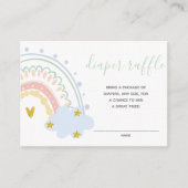 Pastel Rainbow Diaper Raffle Inzetstuk Informatiekaartje (Voorkant)