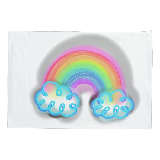 Pastel Rainbow Doodle Art Kussensloop (Achterkant-Links)