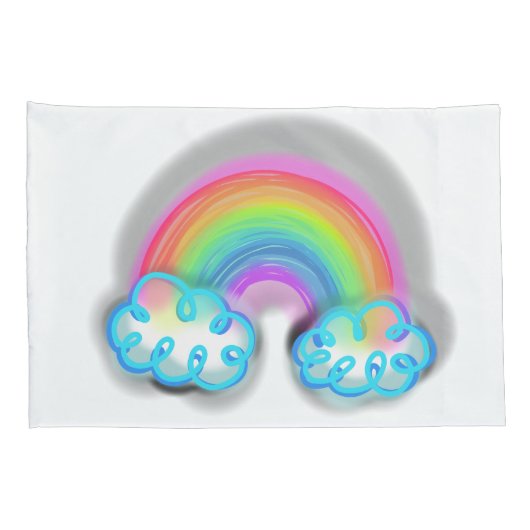 Pastel Rainbow Doodle Art Kussensloop (Achterkant-Rechts)