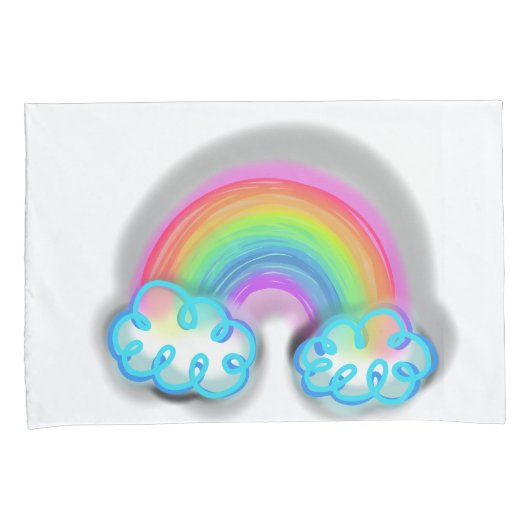 Pastel Rainbow Doodle Art Kussensloop (Voorkant-Rechts)