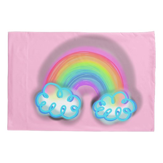 Pastel Rainbow Doodle Art Kussensloop (Achterkant-Links)