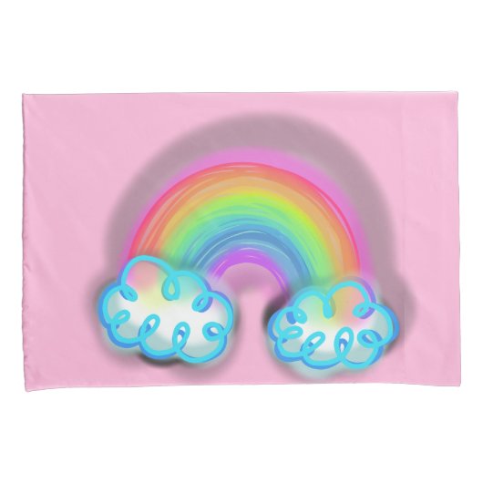 Pastel Rainbow Doodle Art Kussensloop (Voorkant-Rechts)