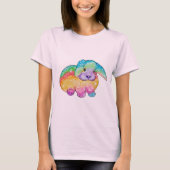 Pastel Rainbow Doodle Bunny Rabbit T-Shirt (Voorkant)