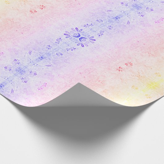 Pastel Rainbow Dragonfly Pattern Boho Cadeaupapier (Hoek)