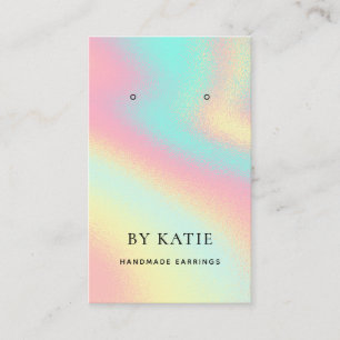Pastel Rainbow Earring Display Card Holographic Visitekaartje