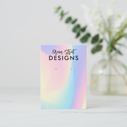 Pastel Rainbow Earring Display Kaart Visitekaartje (Staand voorkant)