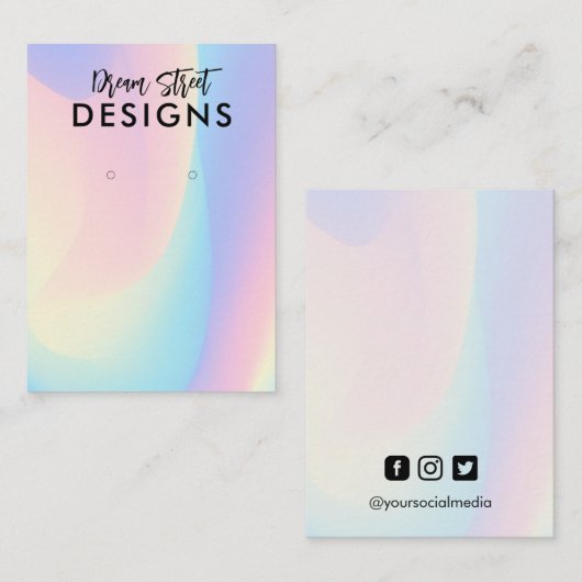 Pastel Rainbow Earring Display Kaart Visitekaartje (Voorkant / Achterkant)