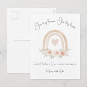 Pastel Rainbow Eerste Moederdag Briefkaart (Voorkant / Achterkant)