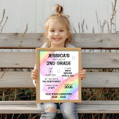 Pastel Rainbow eerste schooldag Poster