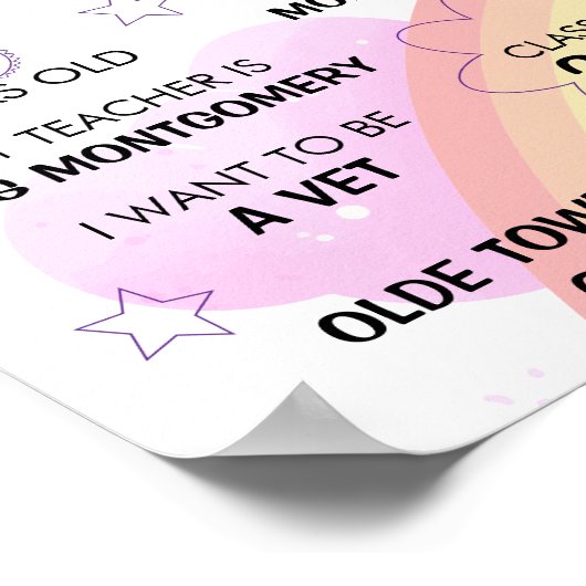 Pastel Rainbow eerste schooldag Poster (Hoek)