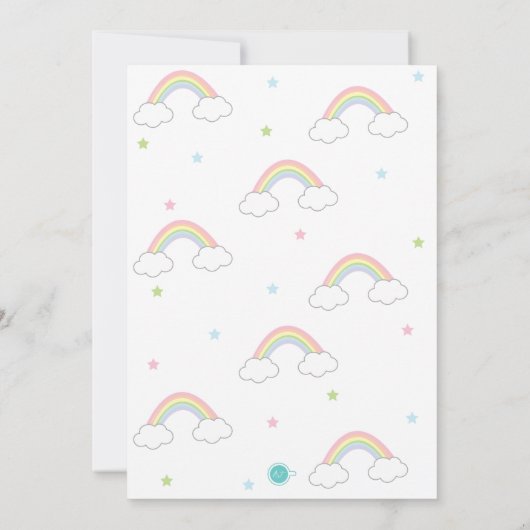 Pastel Rainbow eerste verjaardagsfeestje Kaart (Achterkant)