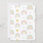 Pastel Rainbow en Hearts baby shower nodigen uit Kaart (Achterkant)