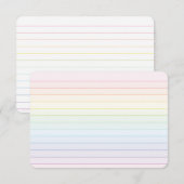 Pastel Rainbow Flat Bedankt Kaart met Gelijnde Rug (Voorkant / Achterkant)