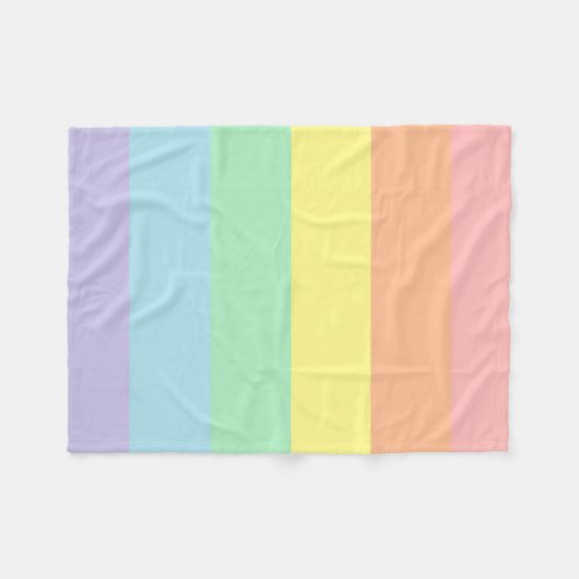 Pastel Rainbow Fleece Blanket Deken (Voorkant (Horizontaal))