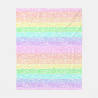 Pastel Rainbow  Fleece Deken