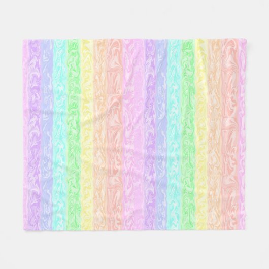 Pastel Rainbow Fleece Deken (Voorkant (Horizontaal))