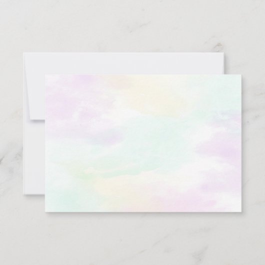 Pastel Rainbow Floral Hartelijk dank Aankondiging (Achterkant)