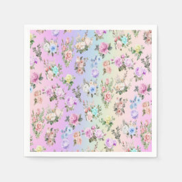 Pastel Rainbow Flowers Servet