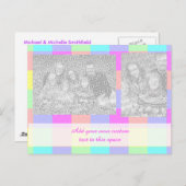 Pastel Rainbow Gecontroleerd twee foto Briefkaart (Voorkant / Achterkant)