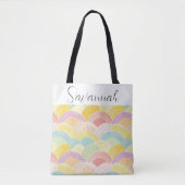 Pastel Rainbow Gepersonaliseerd Tote Bag (Voorkant)