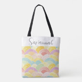 Pastel Rainbow Gepersonaliseerd Tote Bag (Achterkant)