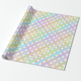 Pastel Rainbow Gingham Plaid Cadeaupapier