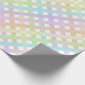 Pastel Rainbow Gingham Plaid Cadeaupapier (Hoek)