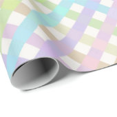 Pastel Rainbow Gingham Plaid Cadeaupapier (Rol Hoek)
