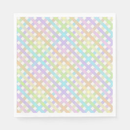 Pastel Rainbow Gingham Plaid Servet