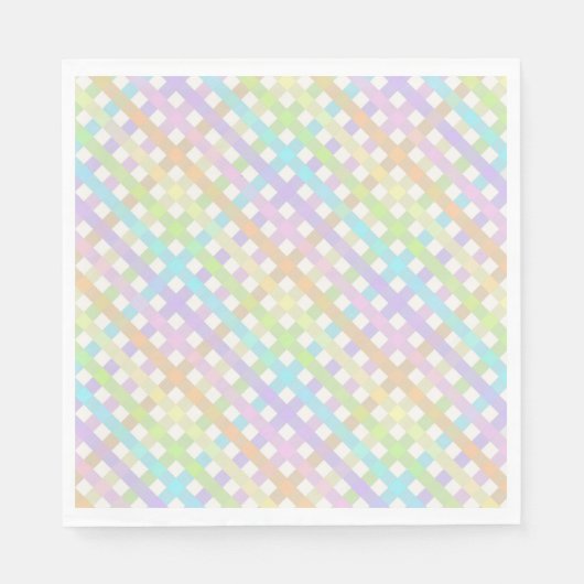 Pastel Rainbow Gingham Plaid Servet (Voorkant)