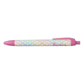 Pastel Rainbow Gingham Plaid Zwarte Inkt Pen (Bovenkant)