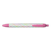 Pastel Rainbow Gingham Plaid Zwarte Inkt Pen (Achterkant)