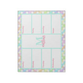 Pastel Rainbow Gingham Weekly Planner Notitieblok (Linkerzijde)