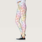 Pastel Rainbow Giraffe Waterverf Whitespace Leggings (Links)