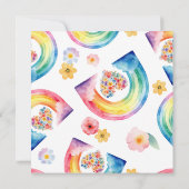 Pastel Rainbow Girl Verjaardag met wolken Kaart (Achterkant)