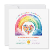 Pastel Rainbow Girl Verjaardag met wolken