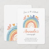 Pastel Rainbow Girl's Verjaardagsfeestuitnodiging (Voorkant / Achterkant)