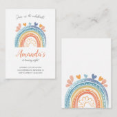 Pastel Rainbow Girl's Verjaardagsfeestuitnodiging Notitiekaartje (Voorkant / Achterkant)