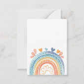 Pastel Rainbow Girl's Verjaardagsfeestuitnodiging Notitiekaartje (Achterkant)