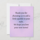 Pastel Rainbow Glam Boutique Thank You Card Bedankkaart (Achterkant)