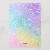 Pastel Rainbow Glitter 6 7 Girl Birthday Party Kaart (Achterkant)