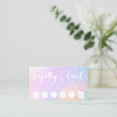 Pastel Rainbow Glitter Customer Loyalty Kaart Visitekaartje (Staand voorkant)