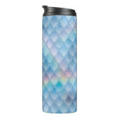 Pastel Rainbow Glitter Dragon Scale Patroon Thermosbeker (Geroteerd rechts)