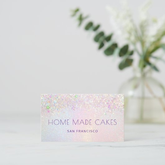 Pastel Rainbow Glitter Effect Cakes Visitekaartje (Staand voorkant)