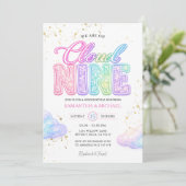 Pastel Rainbow Glitter Lettering Gender Reveal  Kaart (Staand voorkant)