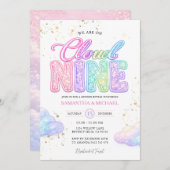 Pastel Rainbow Glitter Lettering Gender Reveal  Kaart (Voorkant / Achterkant)