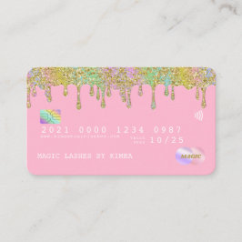 Pastel Rainbow Glitter Luxury Credit Style Busines Visitekaartje