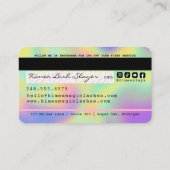 Pastel Rainbow Glitter Luxury Credit Style Busines Visitekaartje (Achterkant)