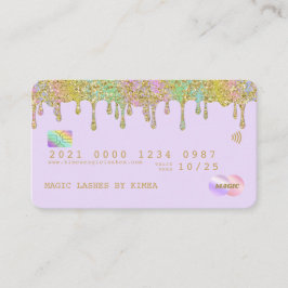 Pastel Rainbow Glitter Luxury Credit Style Busines Visitekaartje